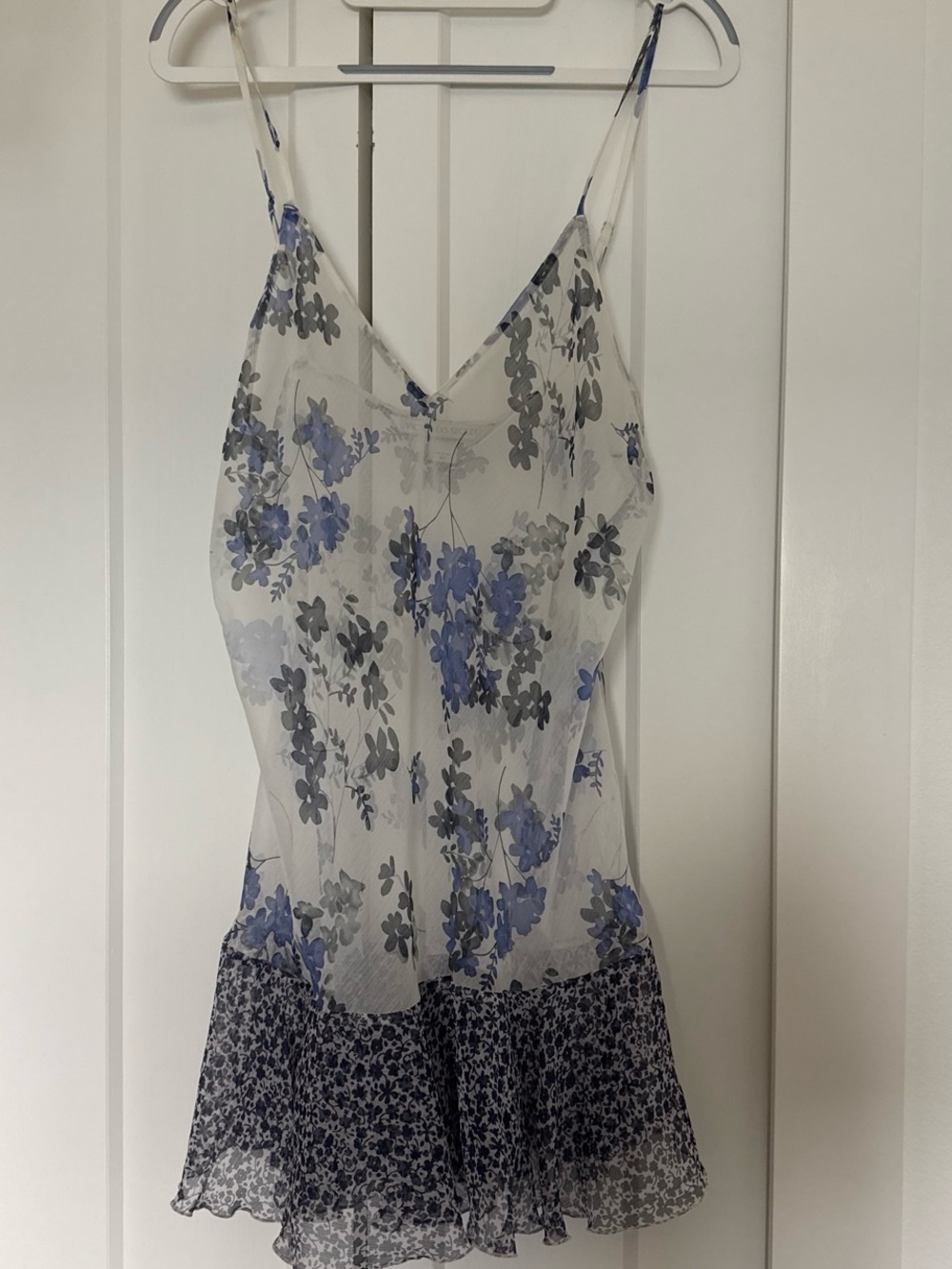 VS Sheer Blue Floral Slip Dress